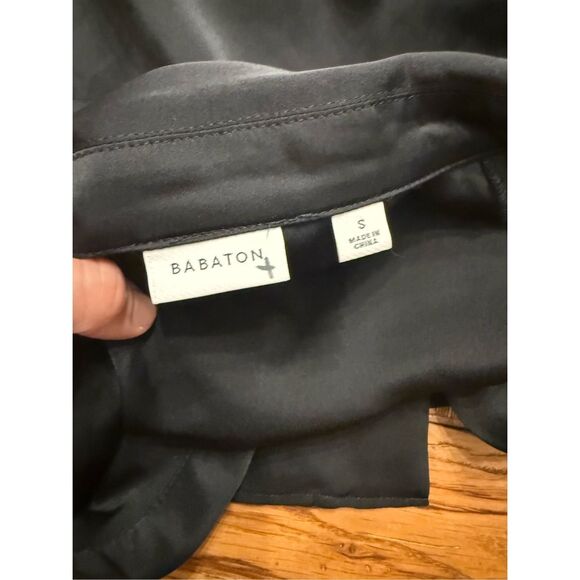 Babaton Black Long Sleeve Hyde Double Satin Wrap Mini Dress Small - Picture 6 of 6